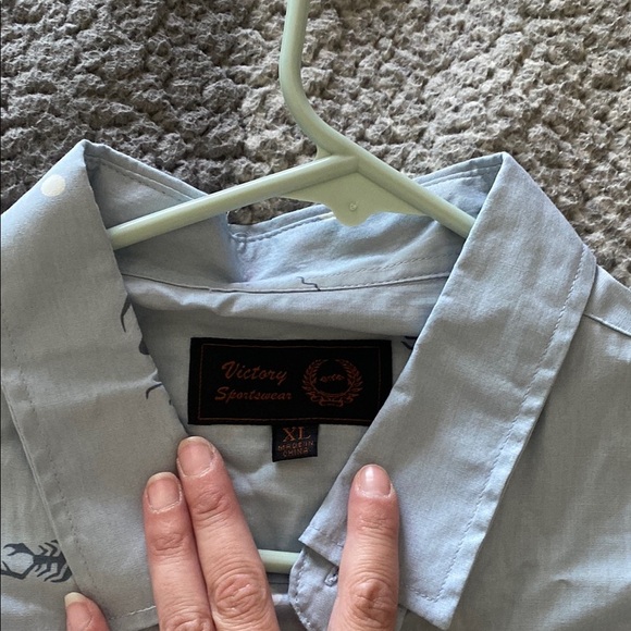 Tory Burch Blue Casual Button Down Shirt - Picture 2 of 3